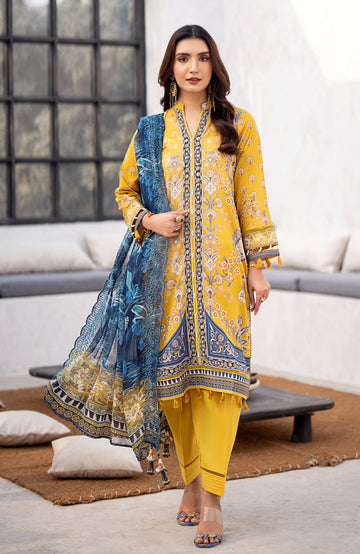 Alzohaib SBC-24-04 Sunshine Cutwork Embroidered Cutwork Chiffon Dupatta Edition Online Shopping